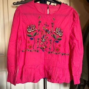 Velzera embroidered peasant blouse